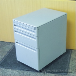 Grey 3 Drawer Pedestal Box Box Rolling Mobile Pedestal, Locking